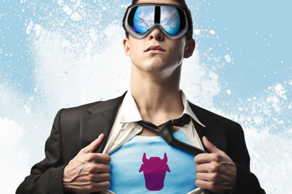 Homme ski superhero